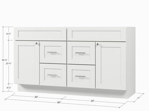 Disar 60'' Double Bathroom Vanity With Drawer Base Only