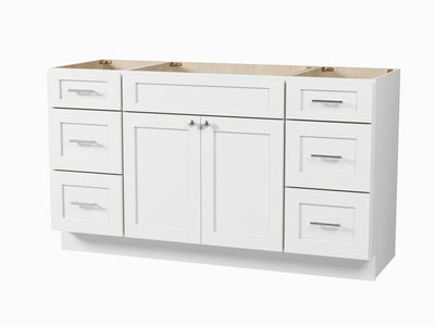 [color:White] 60'' Single Bathroom Vanity With Drawer, Base Only - front view