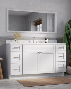 61'' Single Bathroom Vanity with Carrara Quartz Top