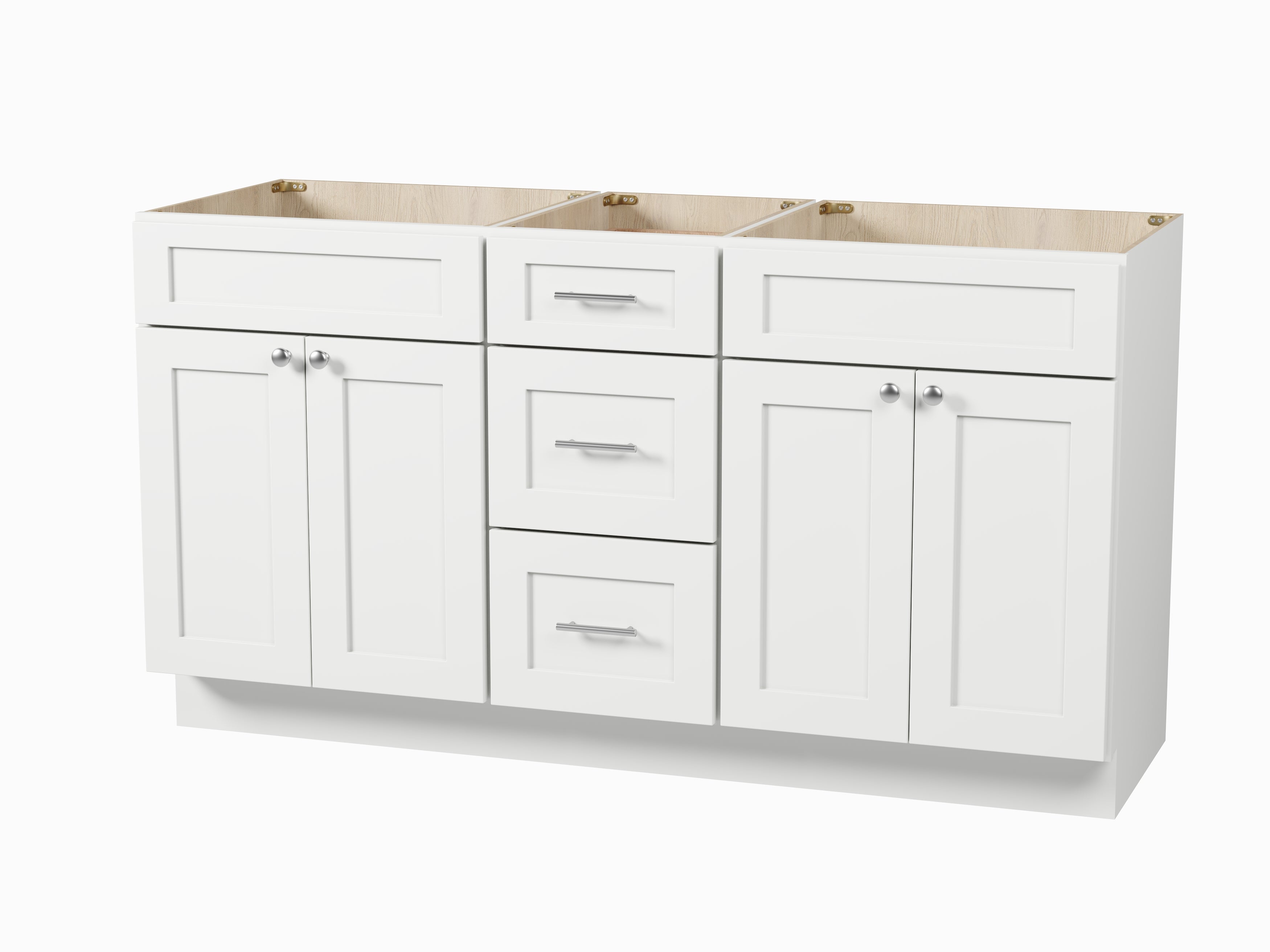Disar 63'' Double Bathroom Vanity With Drawer Base Only
