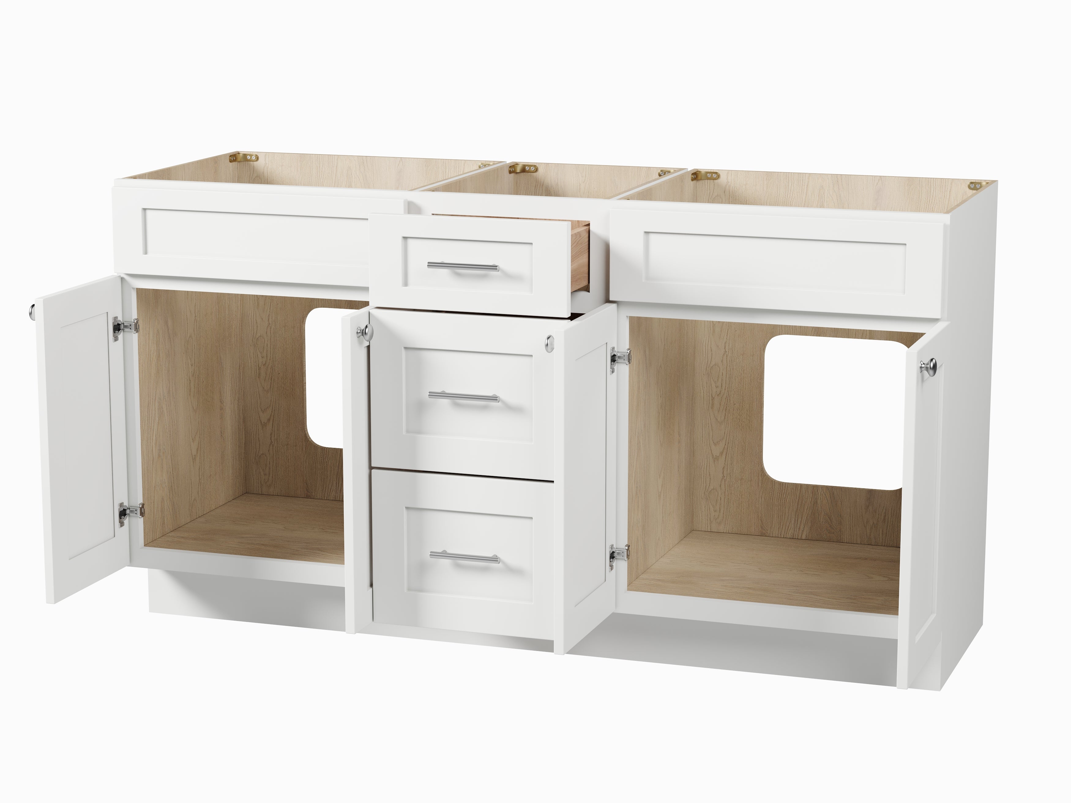 Disar 63'' Double Bathroom Vanity With Drawer Base Only