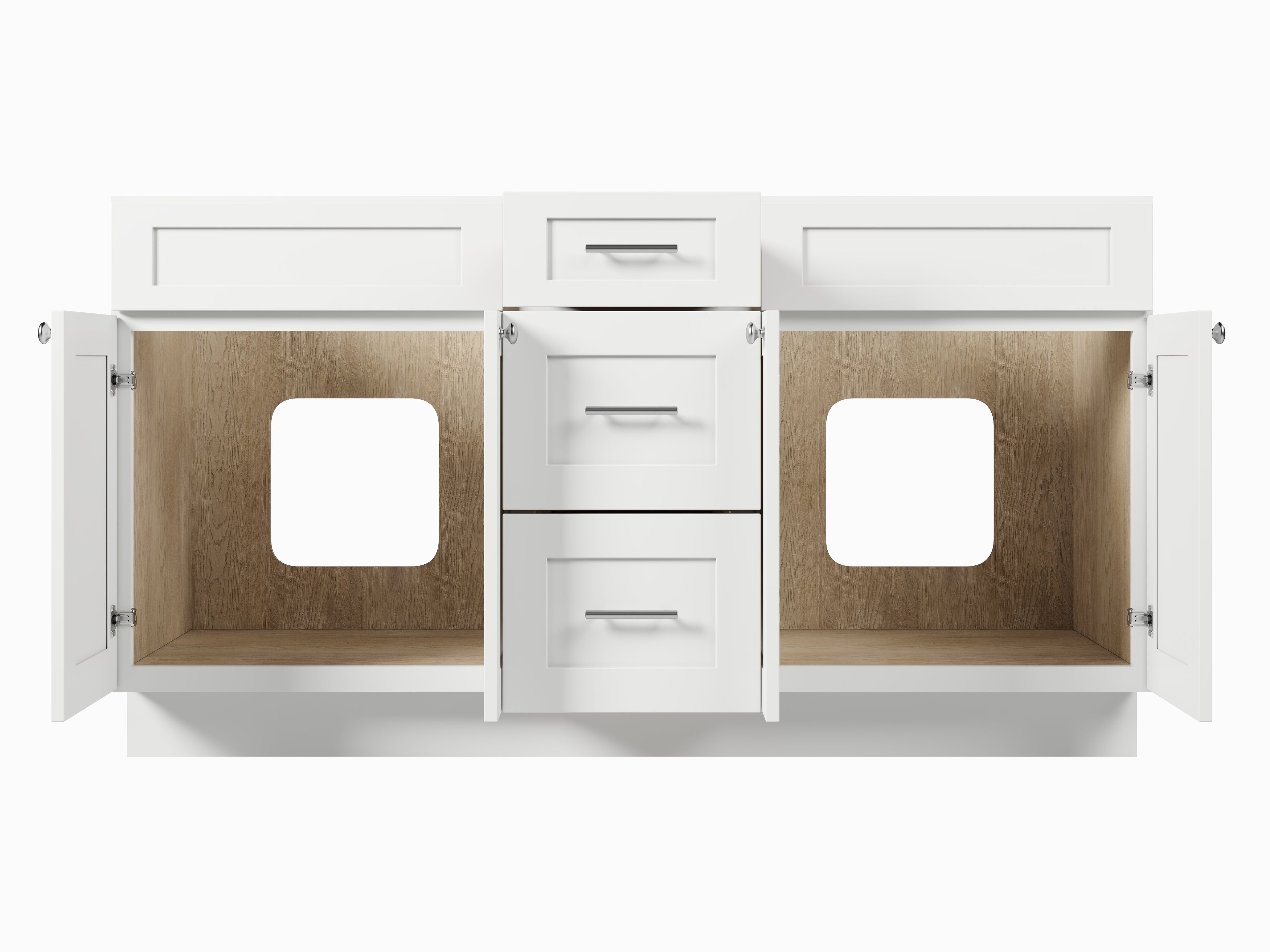 Disar 63'' Double Bathroom Vanity With Drawer Base Only