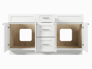 Disar 63'' Double Bathroom Vanity With Drawer Base Only