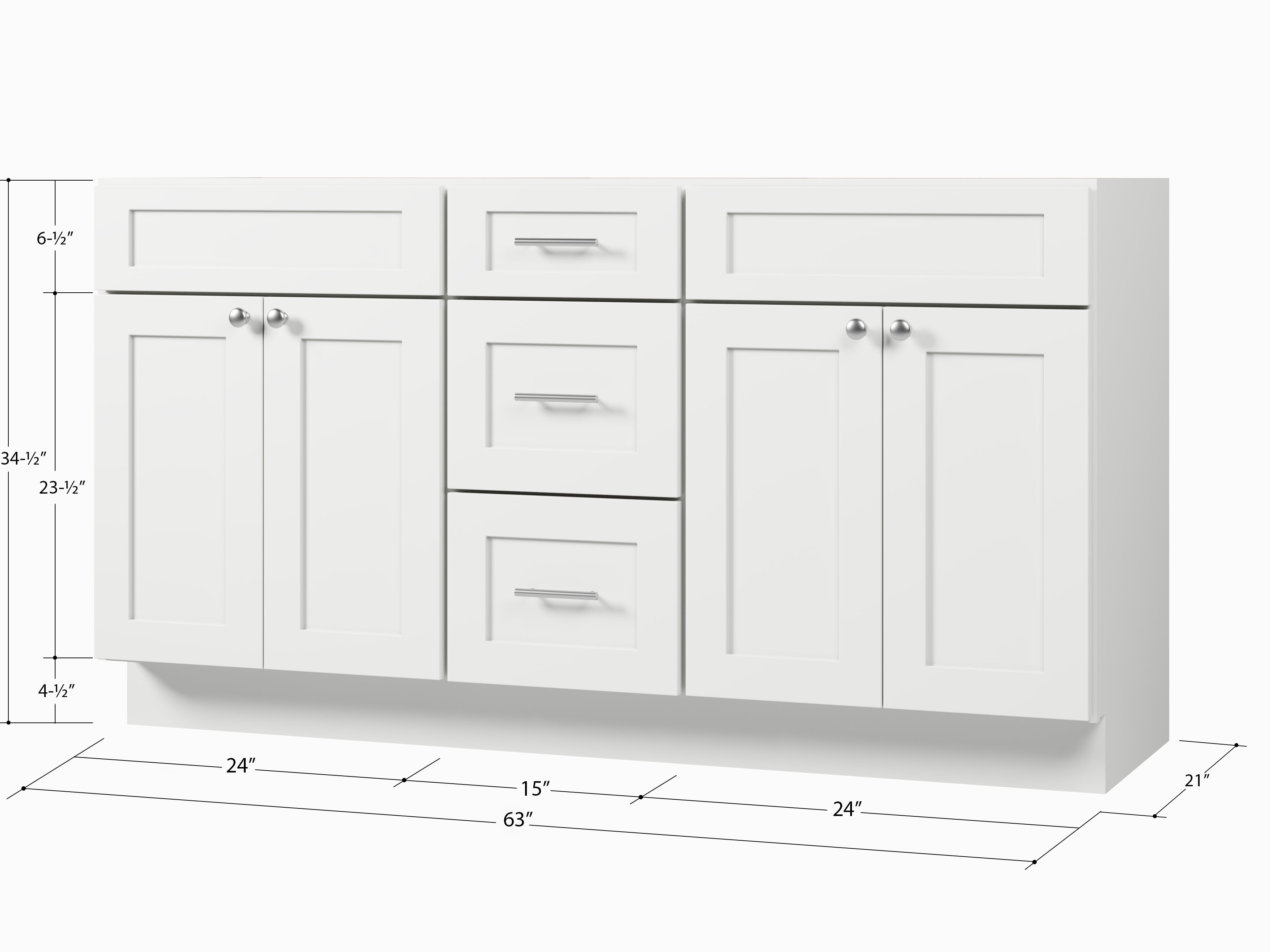 Disar 63'' Double Bathroom Vanity With Drawer Base Only