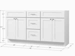 Disar 63'' Double Bathroom Vanity With Drawer Base Only