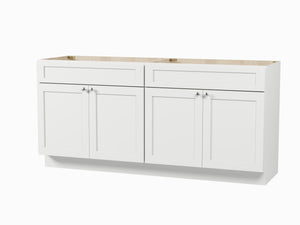 Disar 72" Double Bathroom Vanity Base Only in White