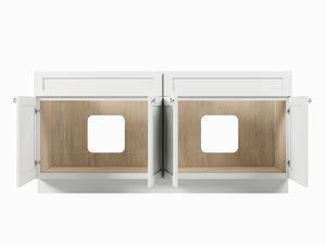 Disar 72" Double Bathroom Vanity Base Only in White