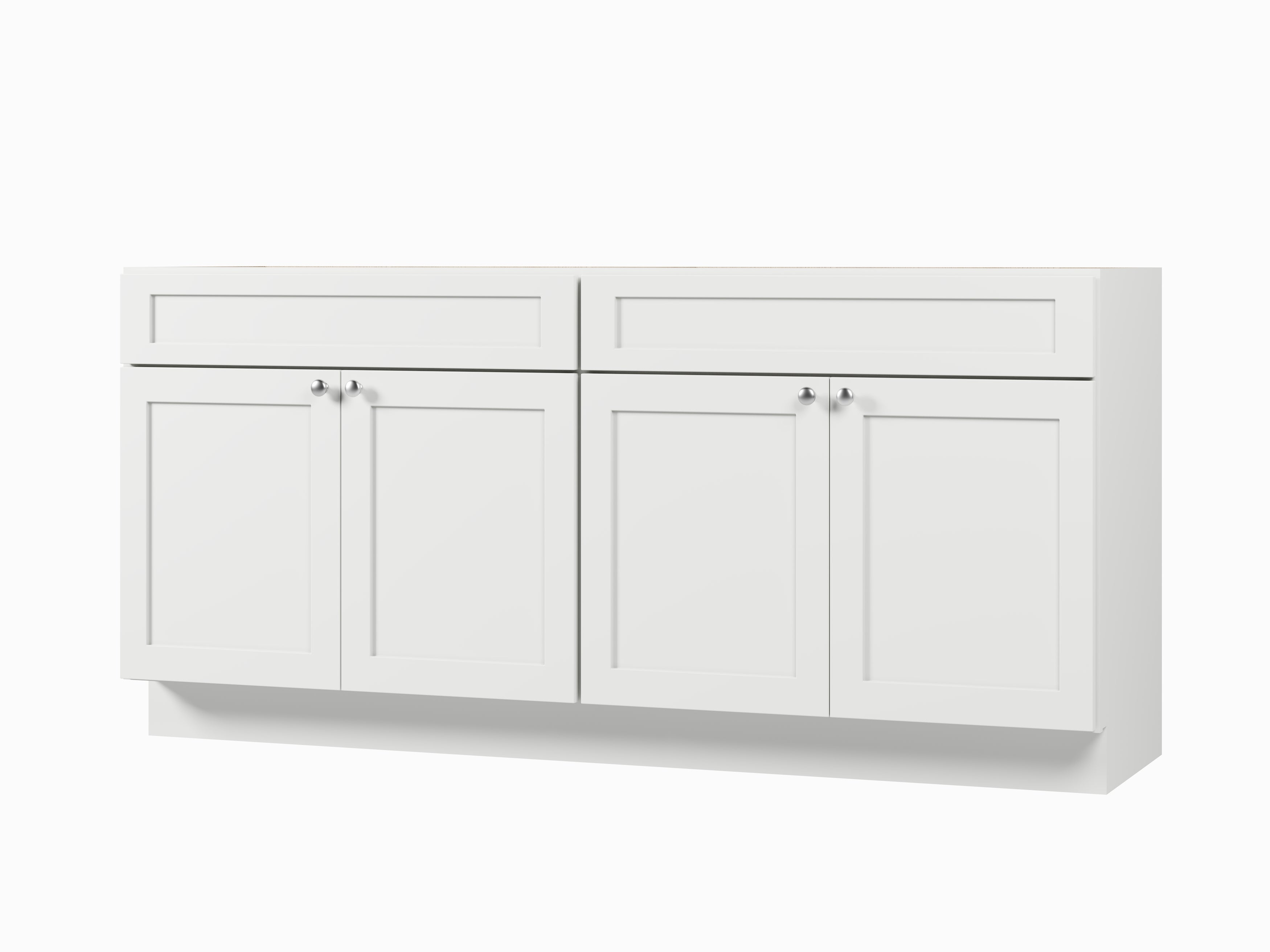 Disar 72" Double Bathroom Vanity Base Only in White