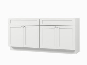 Disar 72" Double Bathroom Vanity Base Only in White