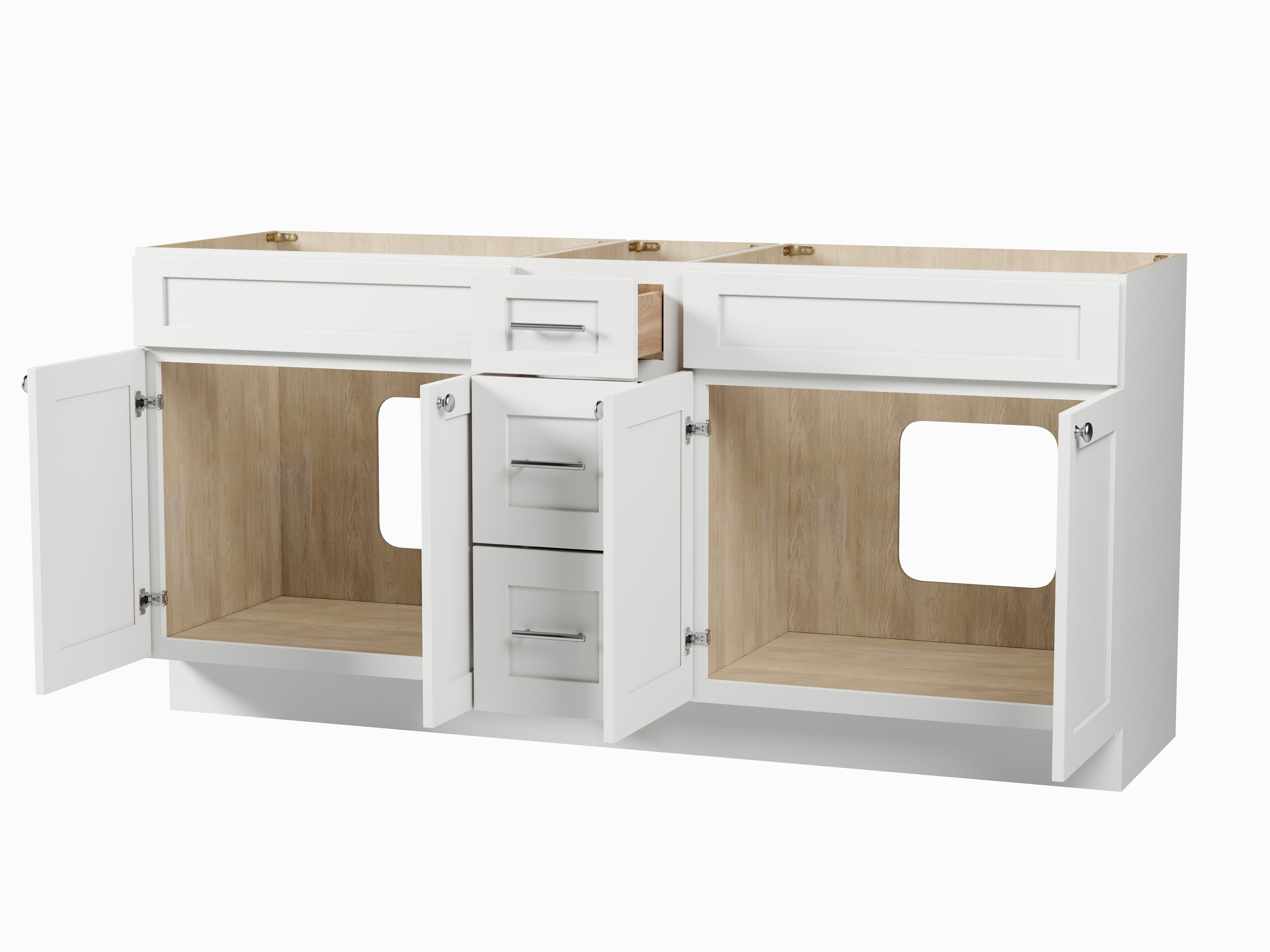 Disar 72" Double Bathroom Vanity Base with Drawers