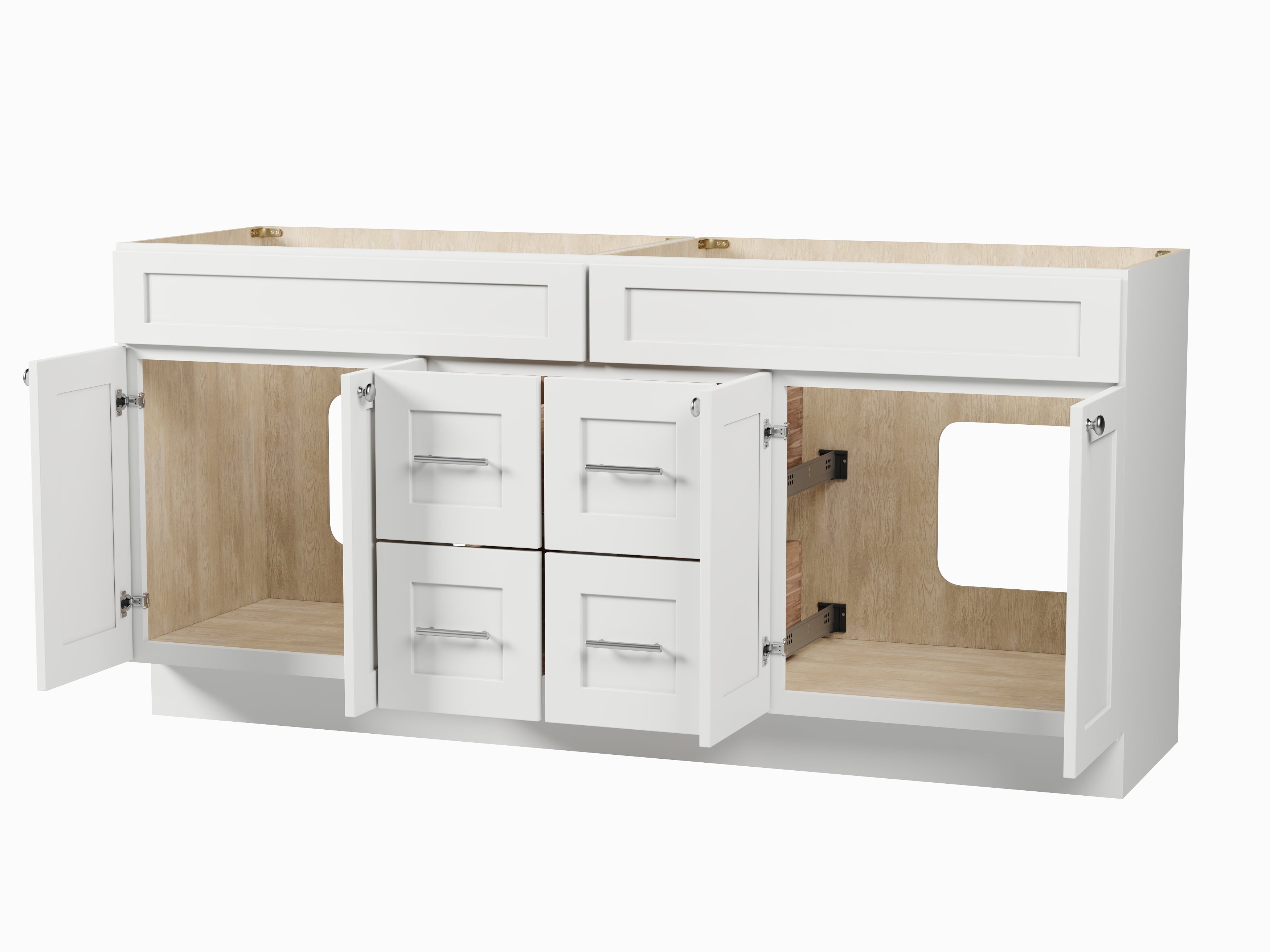 Disar 72'' Double Bathroom Vanity With Drawer Base Only