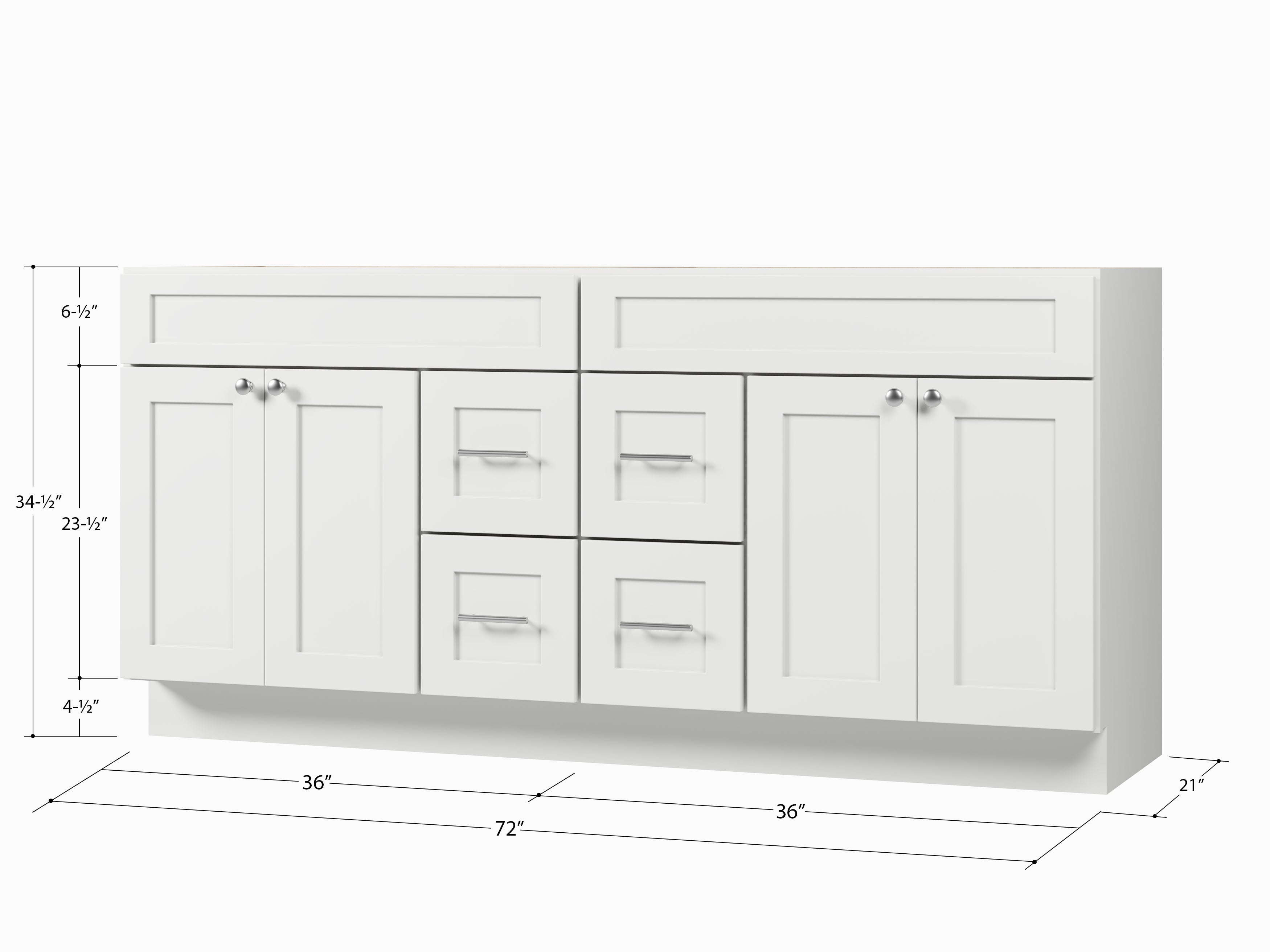 Disar 72'' Double Bathroom Vanity With Drawer Base Only