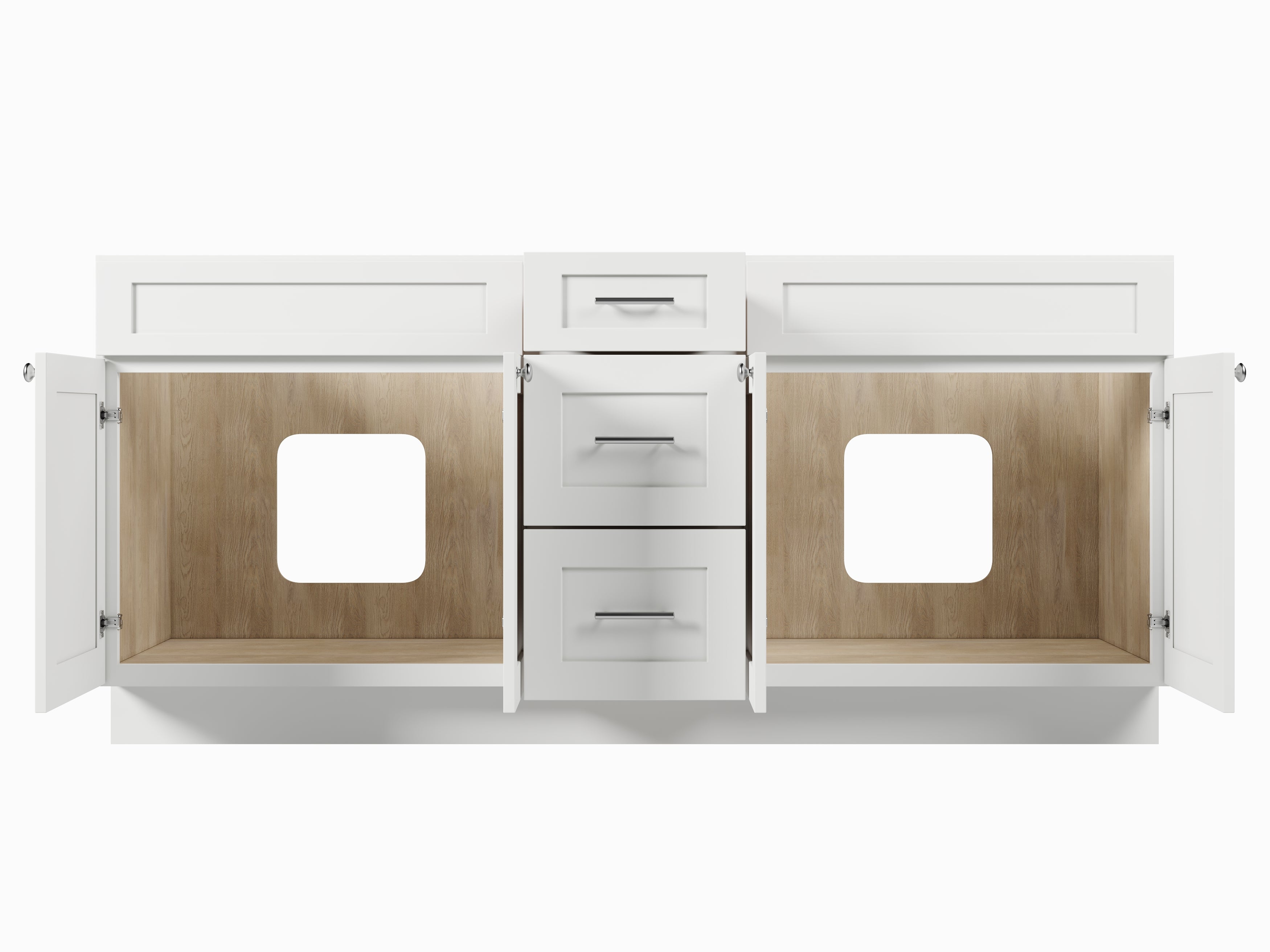 75" Double Bathroom Vanity Base only in White