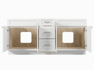 75" Double Bathroom Vanity Base only in White
