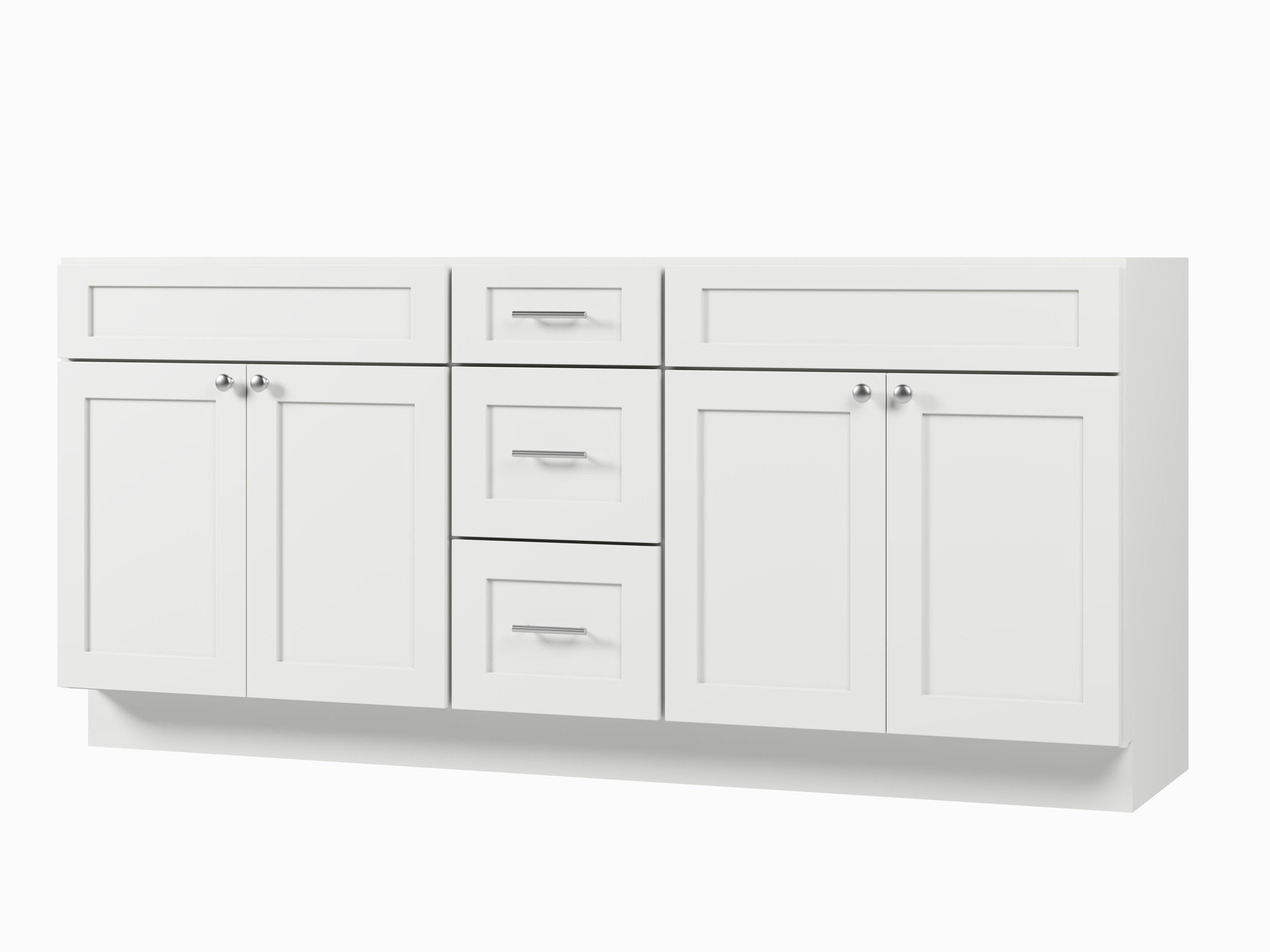 75" Double Bathroom Vanity Base only in White