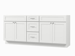 75" Double Bathroom Vanity Base only in White