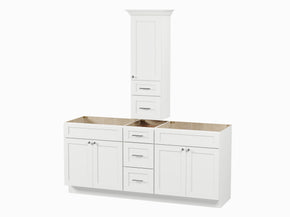 Disar 75' Double Bathroom Vanity With Counter Top Tall Cabinet Base Only