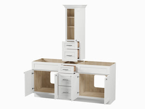 Disar 75' Double Bathroom Vanity With Counter Top Tall Cabinet Base Only