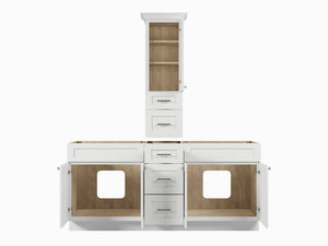 Disar 75' Double Bathroom Vanity With Counter Top Tall Cabinet Base Only
