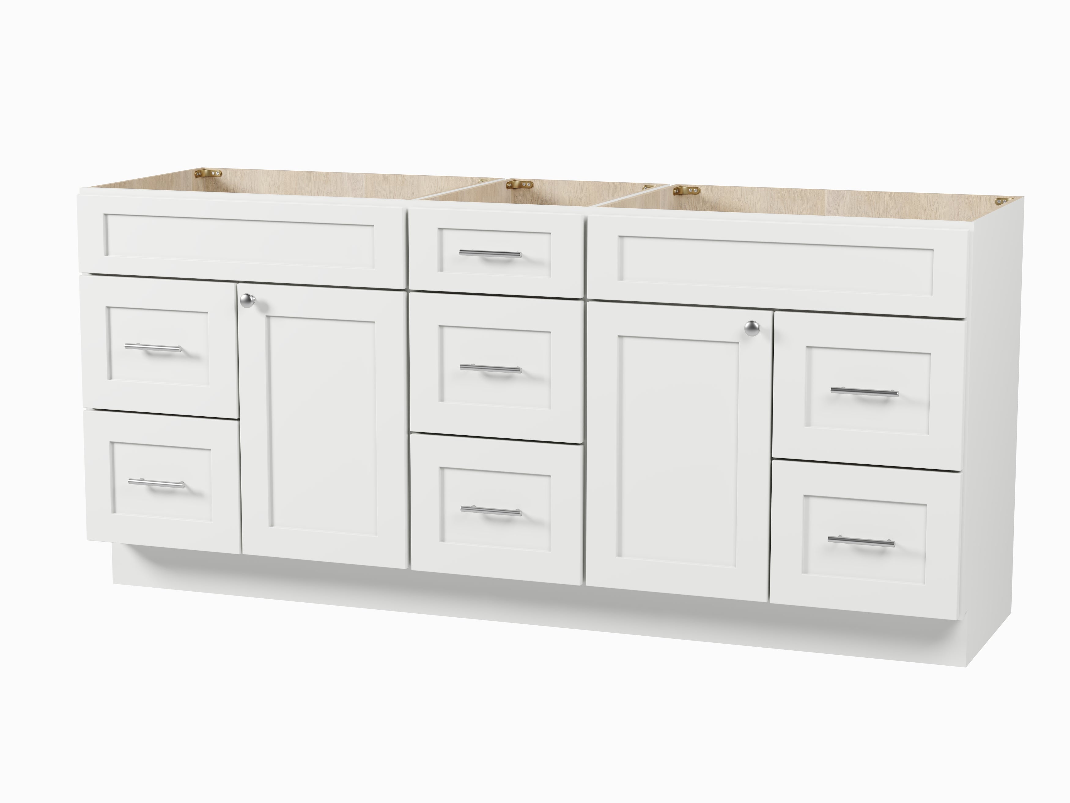 75" Double Bathroom Vanity Base only in White