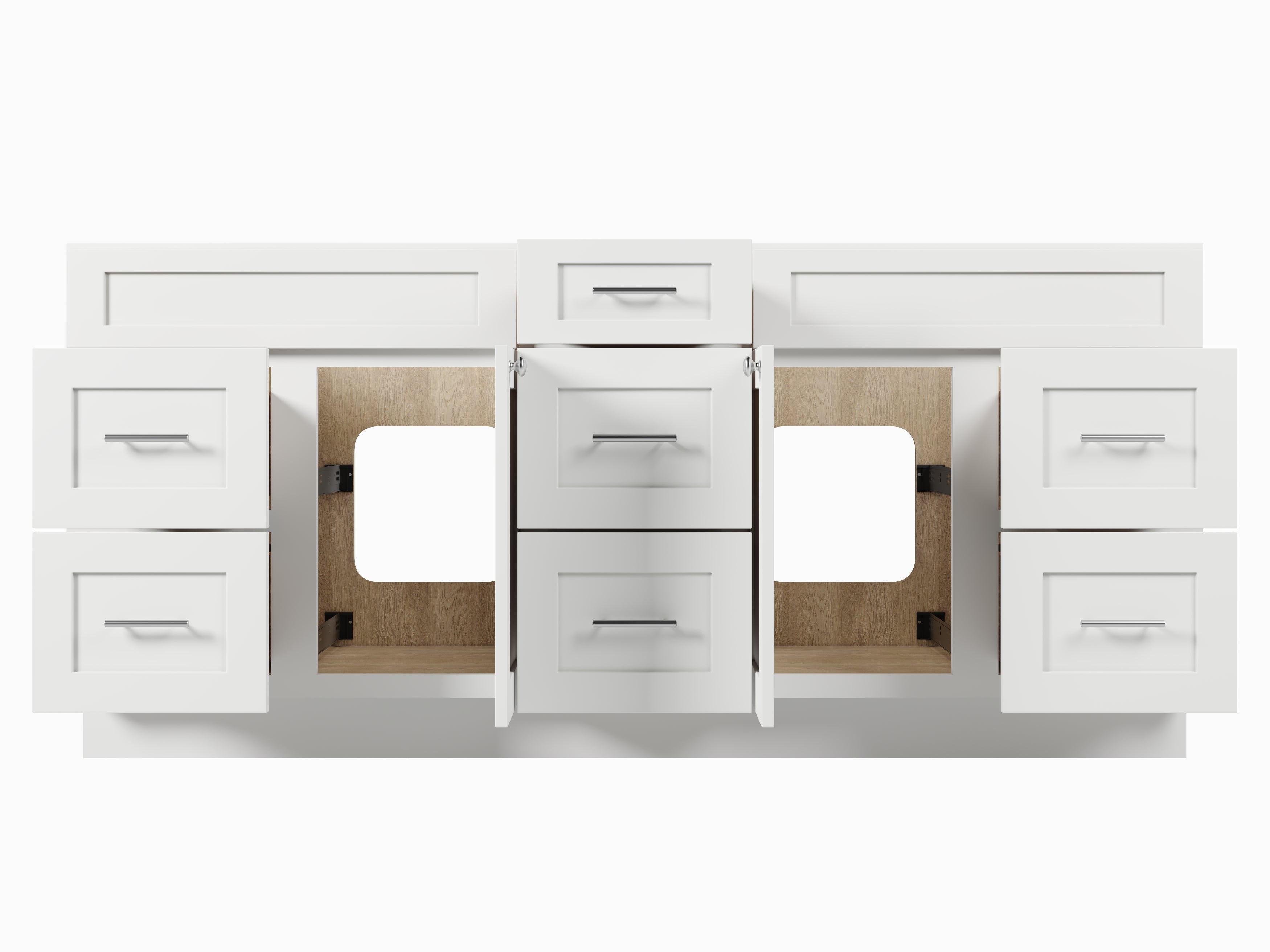 75" Double Bathroom Vanity Base only in White