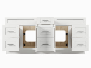 75" Double Bathroom Vanity Base only in White