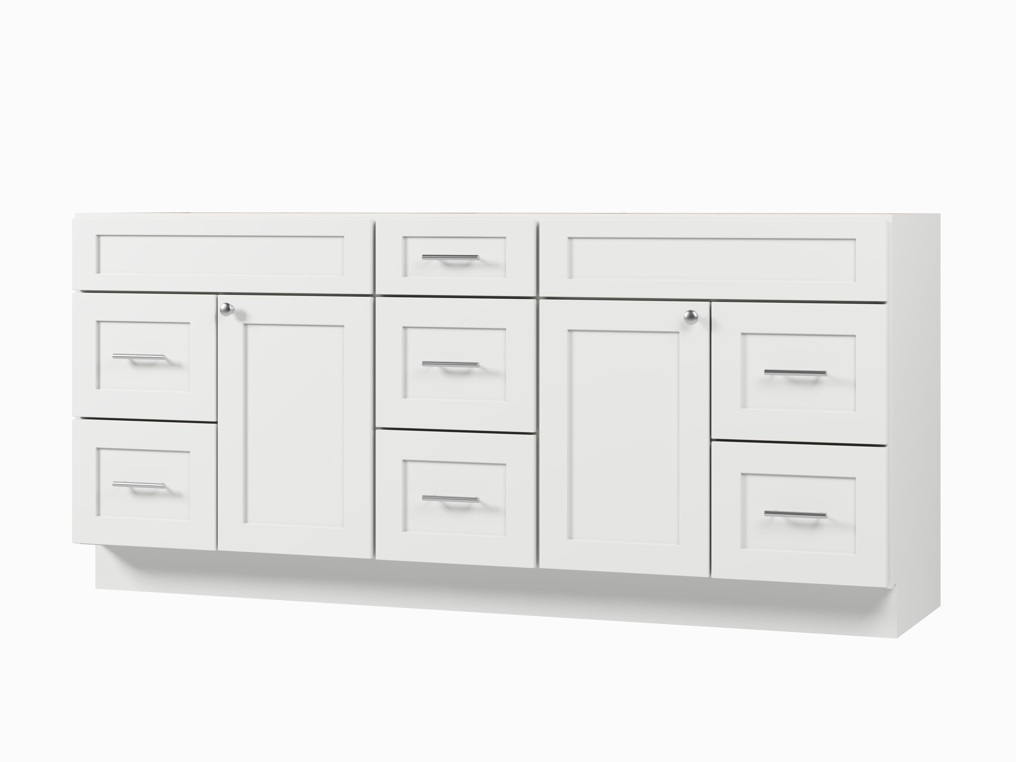 75" Double Bathroom Vanity Base only in White
