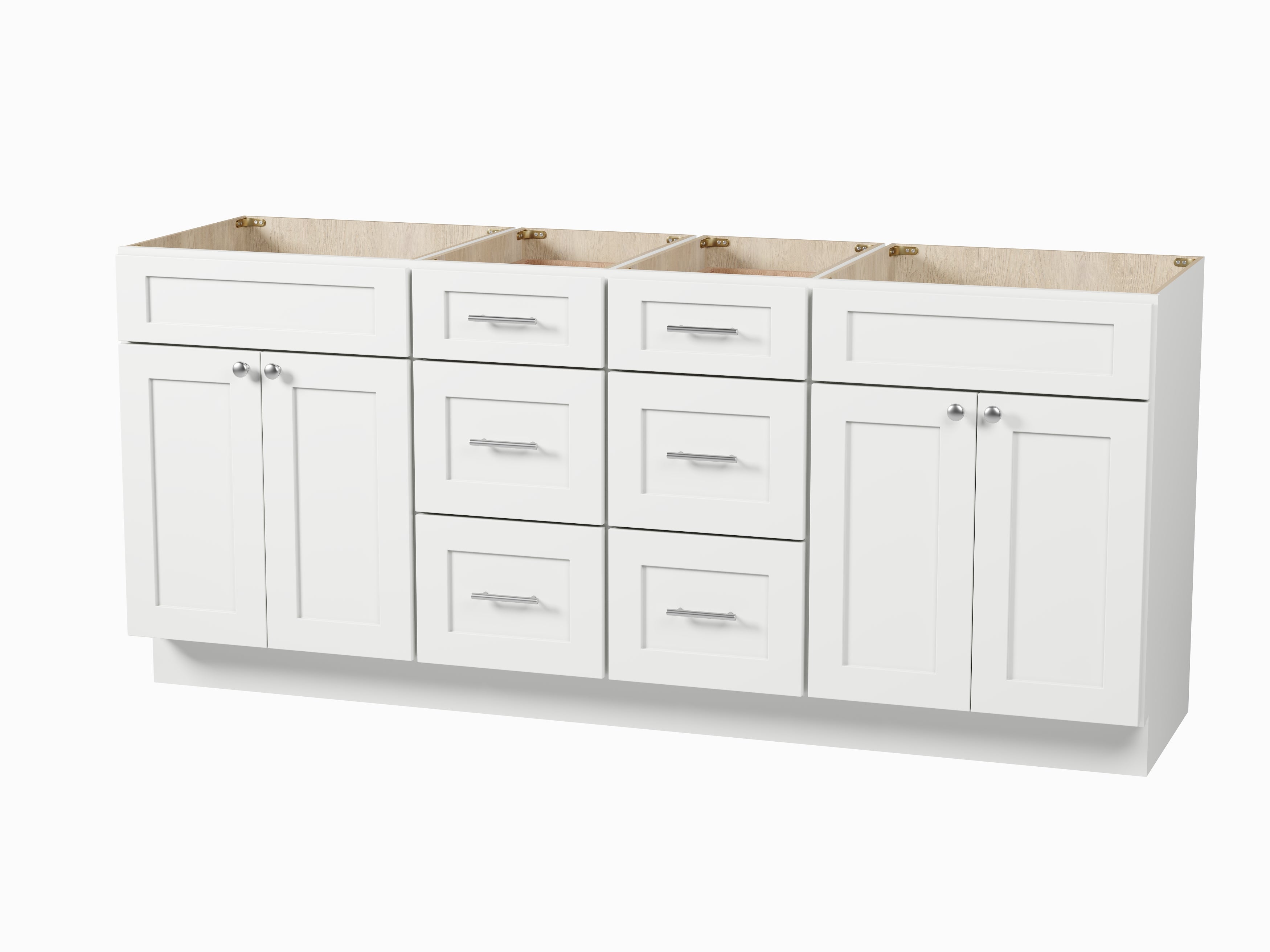 Disar 78'' Double Bathroom Vanity Base only in White