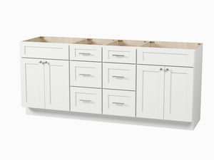 Disar 78'' Double Bathroom Vanity Base only in White