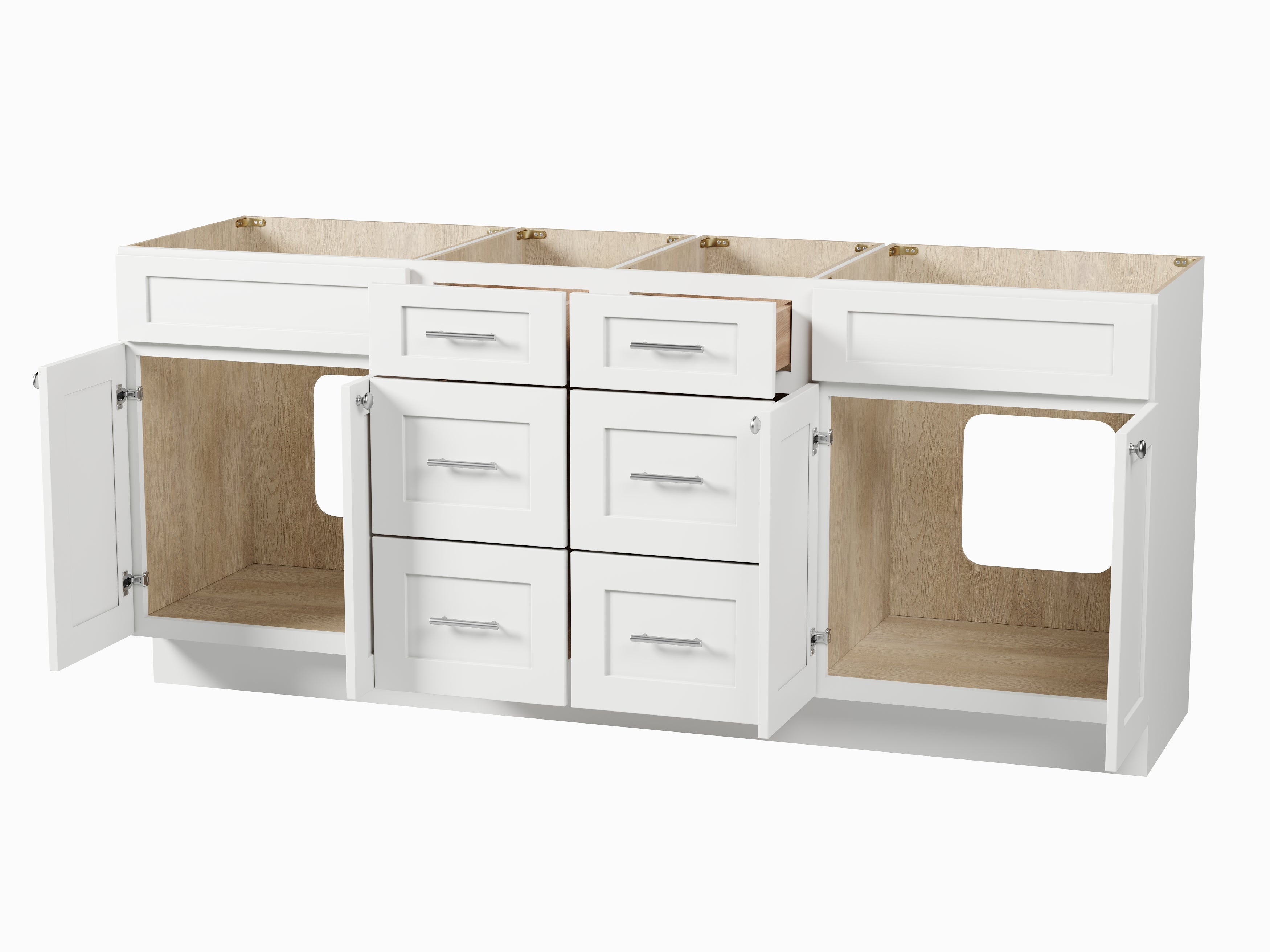 Disar 78'' Double Bathroom Vanity Base only in White