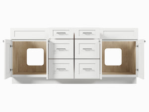Disar 78'' Double Bathroom Vanity Base only in White