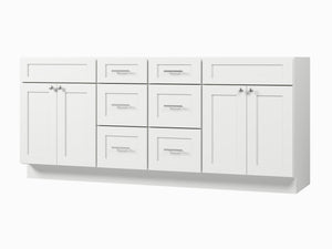Disar 78'' Double Bathroom Vanity Base only in White