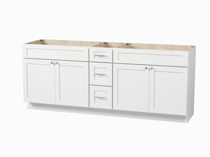 Disar 84" Double Bathroom Vanity Base Only in White