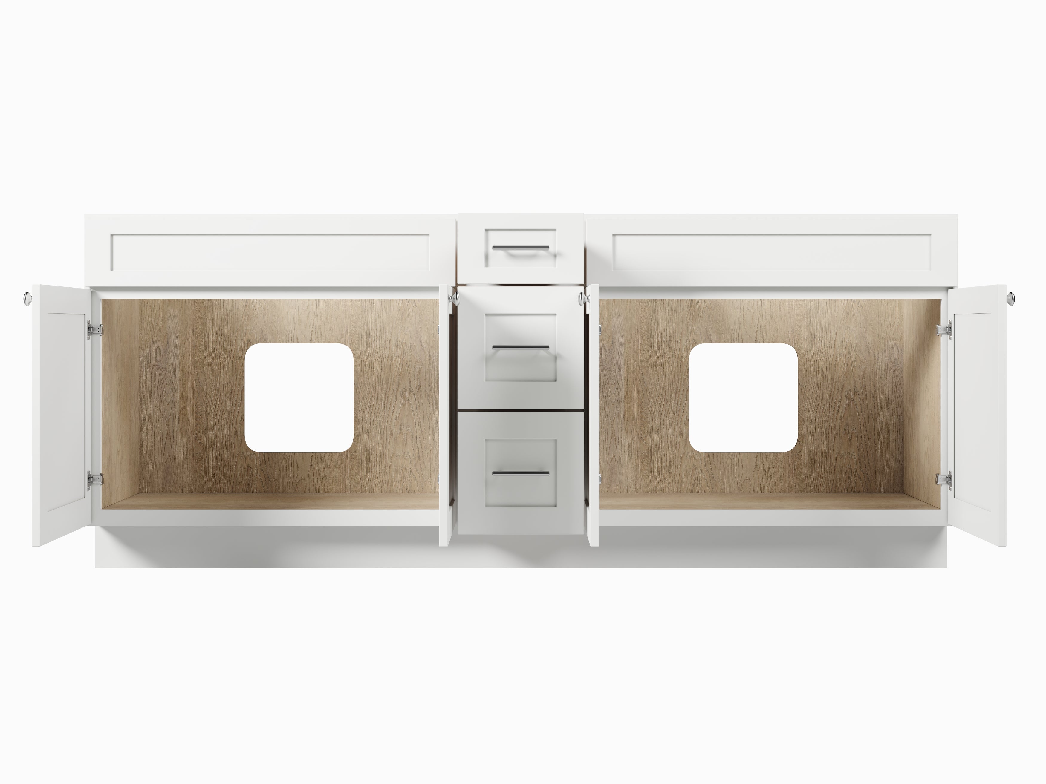 Disar 84" Double Bathroom Vanity Base Only in White