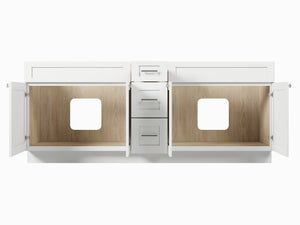 Disar 84" Double Bathroom Vanity Base Only in White