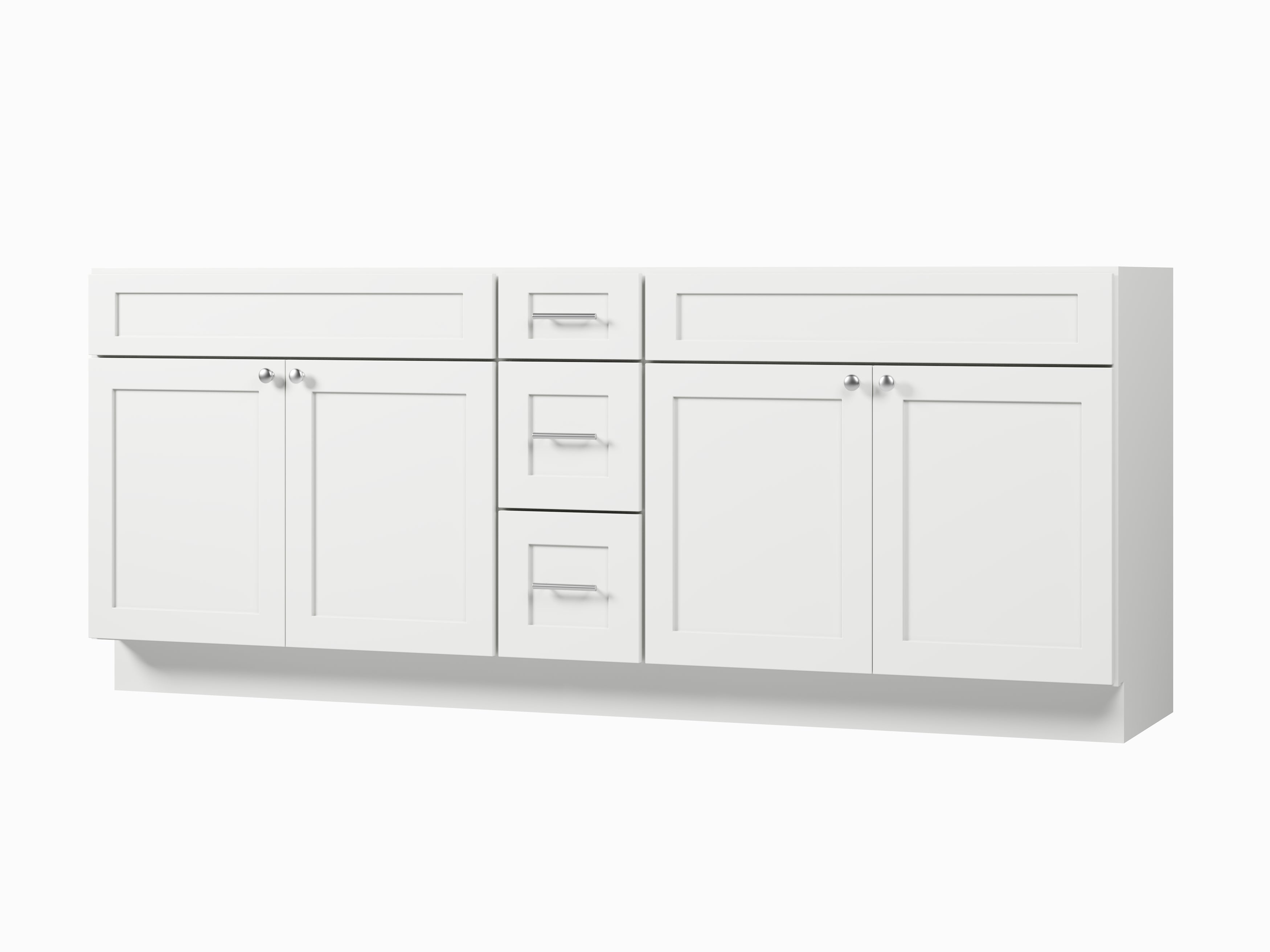 Disar 84" Double Bathroom Vanity Base Only in White