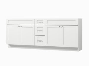 Disar 84" Double Bathroom Vanity Base Only in White