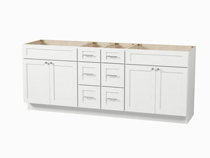 Disar 84" Double Bathroom Vanity Base Only in White