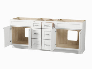 Disar 84" Double Bathroom Vanity Base Only in White