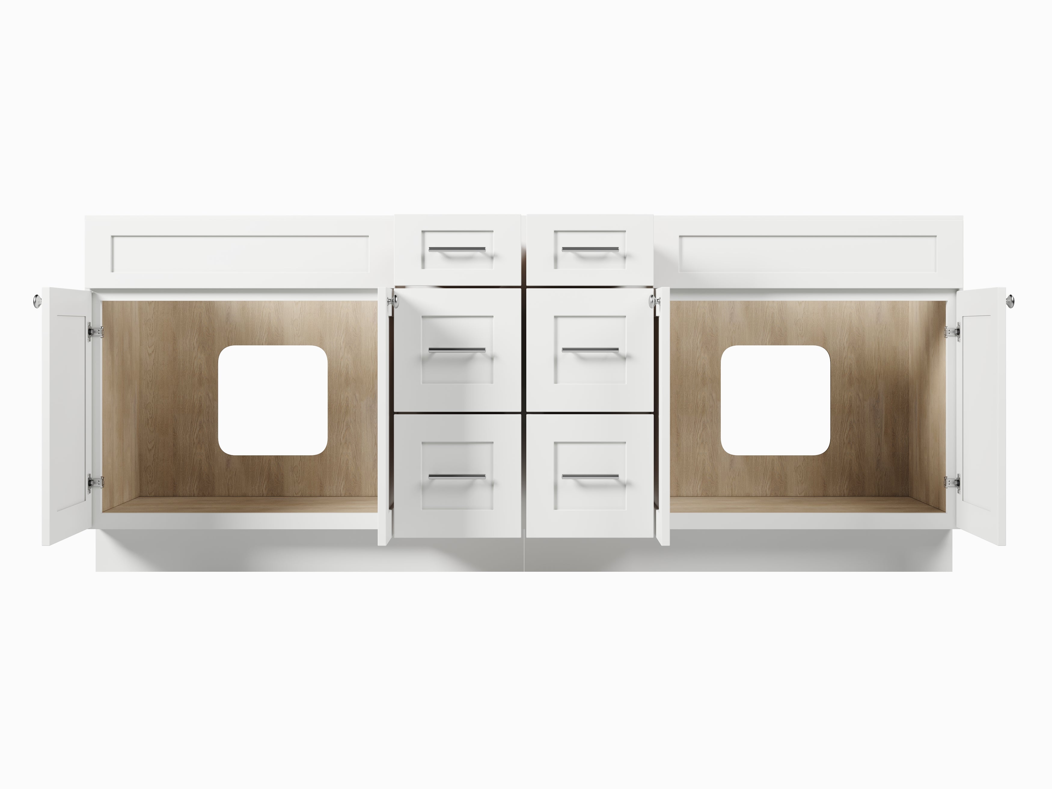 Disar 84" Double Bathroom Vanity Base Only in White
