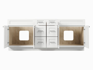Disar 84" Double Bathroom Vanity Base Only in White