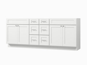 Disar 84" Double Bathroom Vanity Base Only in White