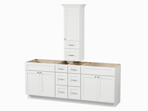 Disar 84' Double Bathroom Vanity With Counter Top Tall Cabinet Base Only