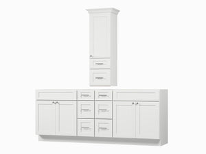 Disar 84' Double Bathroom Vanity With Counter Top Tall Cabinet Base Only