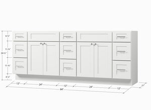 84 Double Bathroom Vanity Base Only