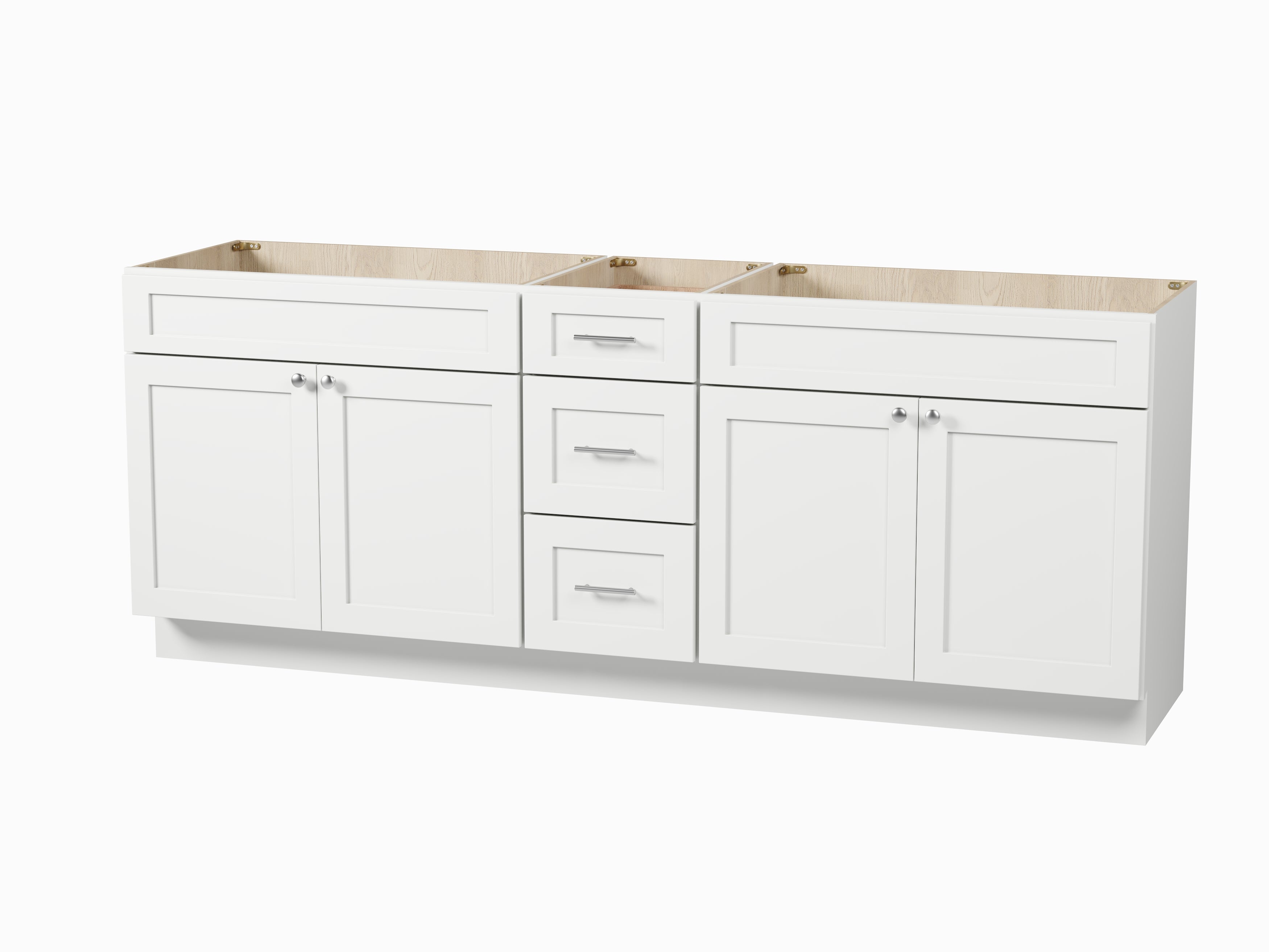 Disar 87" Double Bathroom Vanity Base Only in White