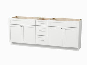 Disar 87" Double Bathroom Vanity Base Only in White