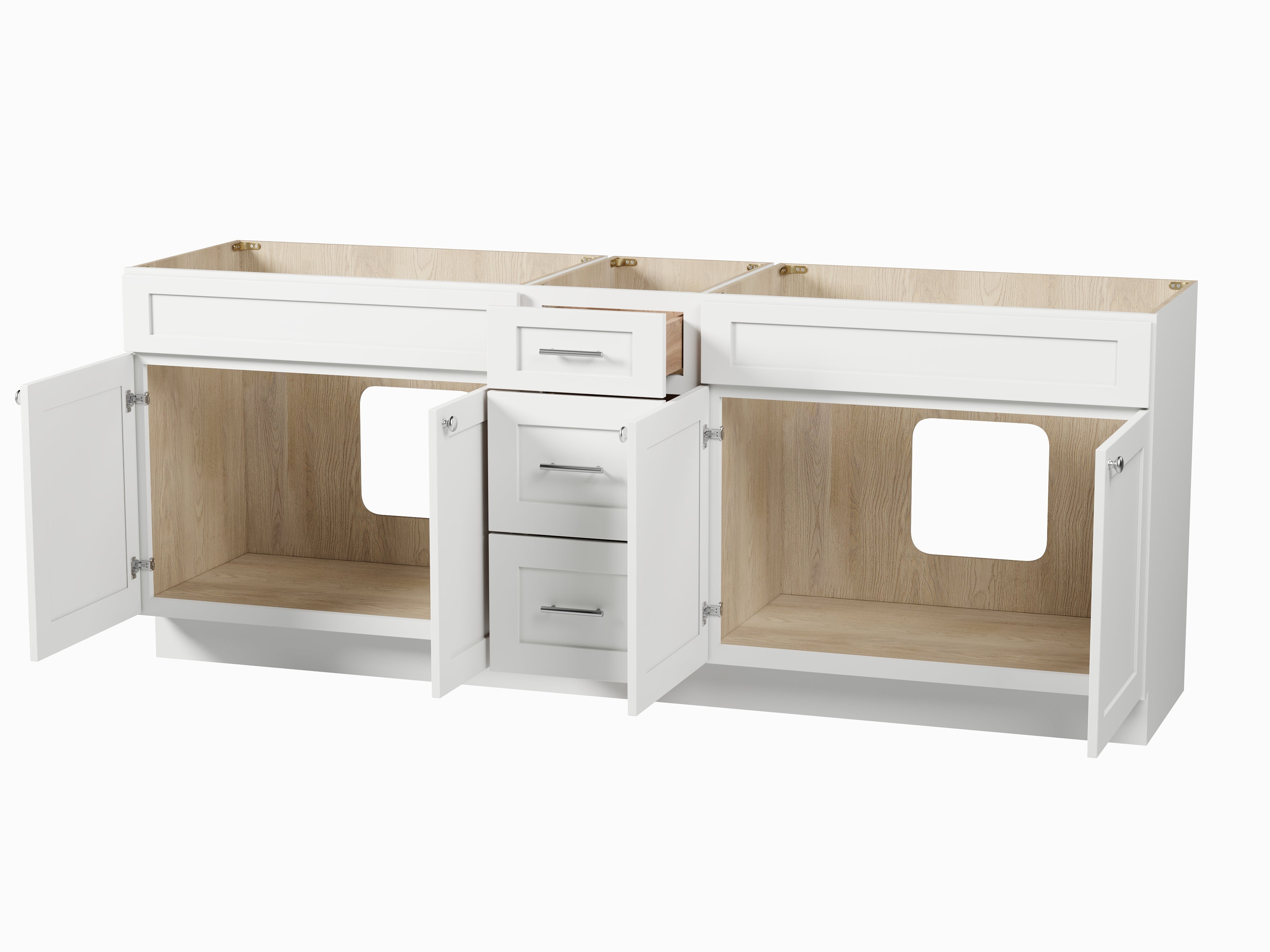 Disar 87" Double Bathroom Vanity Base Only in White