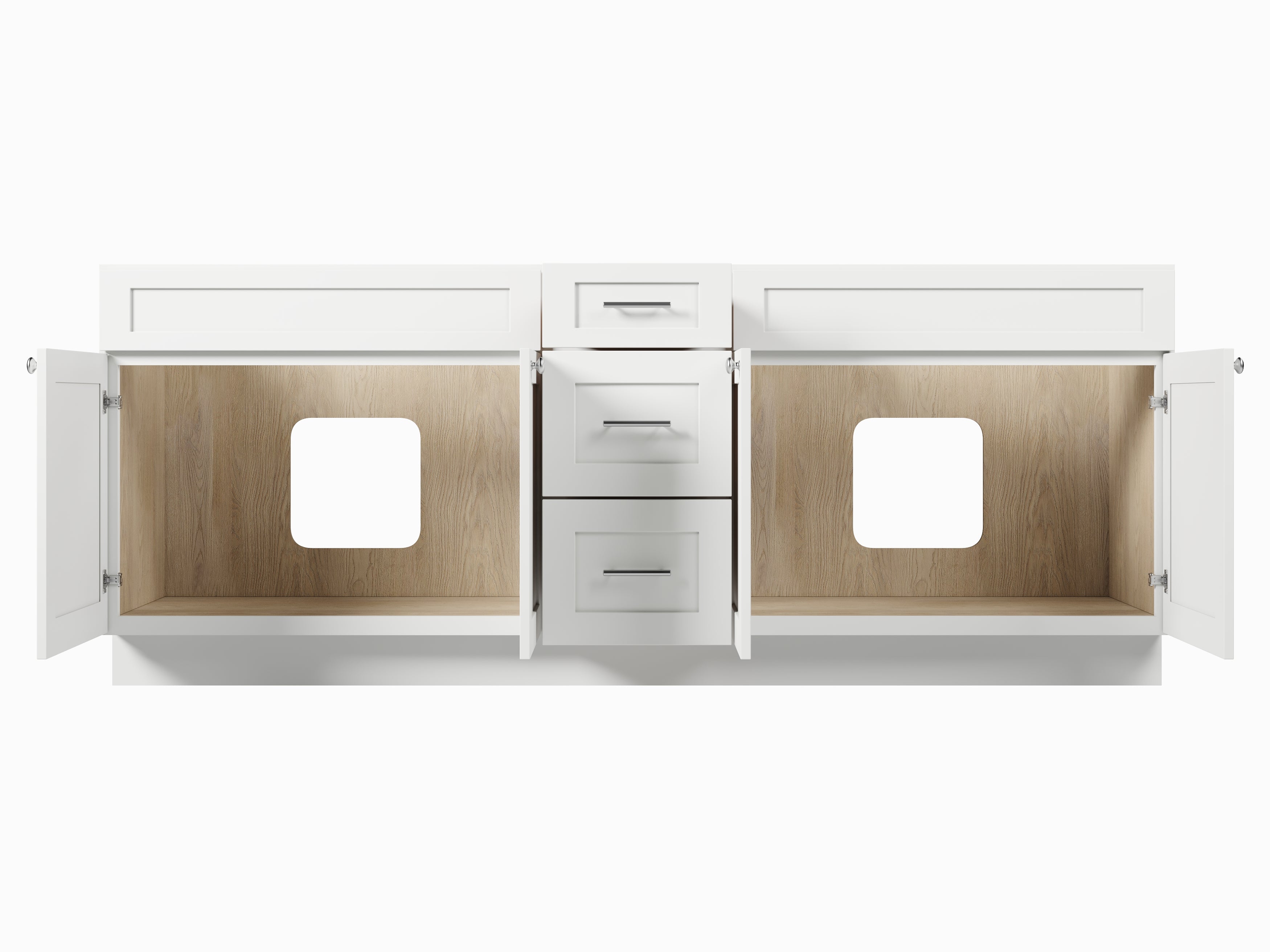 Disar 87" Double Bathroom Vanity Base Only in White