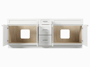 Disar 87" Double Bathroom Vanity Base Only in White